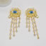 Fashion Gold Alloy Diamond Tassel Eye Drop Earrings