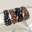 Fashion Brown Knotted Headband Fabric Polka Dot Knotted Wide-brimmed Headband