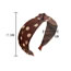 Fashion Brown Knotted Headband Fabric Polka Dot Knotted Wide-brimmed Headband