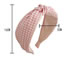 Fashion Pink Check Crossover Headband Fabric Check Knotted Wide-brimmed Headband