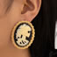 Fashion Angel Alloy Angel Geometric Oval Stud Earrings