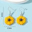 Fashion Silver Imitation Sunflower Earrings