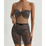 Fashion Black Ab Skirt Geometric Fishnet Cutout Skirt