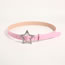Fashion (special Offer) 2.3 Star Rhinestone Pin Buckle (pink) Geometric Diamond Pentagram Leather Wide Belt
