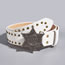 Fashion Ancient Silver Star Buckle (bronze Bead) 3.8 White Wide Belt With Metal Five-pointed Star Buckle And Rivets