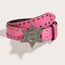 Fashion Ancient Silver Star Buckle (bronze Bead) 3.8 Rose Red Wide Belt With Metal Five-pointed Star Buckle And Rivets