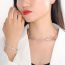 Fashion 3# Titanium Steel Heart Snake Bone Chain Earrings Bracelet Necklace Set