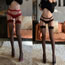 Fashion Red Edge Suspenders Cotton Cutout Over-the-knee Stockings