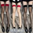 Fashion Red Edge Black Silk-pp Bag Cardboard Nylon Non-slip Contrast Color Stockings