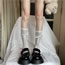 Fashion Milky White Lace Bow Calf Socks