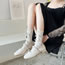 Fashion Milky White Ribbon Cutout Calf Socks