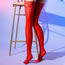 Fashion Red - Horse Oil Silicone Non-slip Shiny Silk Stockings