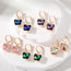 Fashion Light Pink Butterfly Geometric Crystal Colorful Butterfly Hoop Earrings