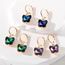 Fashion Blue Butterfly Geometric Crystal Colorful Butterfly Hoop Earrings