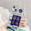 Fashion Milk Coffee Shell Mirror Surface Blue Smiling Face Good Luck Silicone Printed Iphone Case