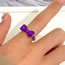 Fashion Purple Alloy Diamond Heart Bow Knot Ring