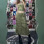 Fashion Green Ripped Hollow Halter Neck High Waist Skirt Set