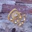 Fashion Yellow Copper Inlaid Zirconia Geometric Ring Set