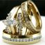Fashion Three Sets Of Rings Female Copper And Diamond Geometric Ring Set