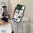 Fashion Cool Mirror Shell Four Little Pandas Tpu Printing Apple Mobile Phone Case