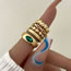 Fashion Gold Alloy Diamond Geometric Five-pointed Star Love Ring Set