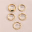 Fashion Gold Alloy Diamond Geometric Five-pointed Star Love Ring Set
