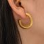 Fashion Gold Gold-plated C-shaped Earrings In Titanium Steel