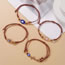 Fashion Brown Metal Oil Drip Eye Cord Bracelet Set