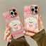Fashion Colorful Electroplating Shell Pink Graffiti Bowknot Dog Butterfly Dog Print Iphone Case
