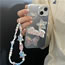 Fashion Shell+chain Stereo Sequins Stars Love Butterfly Apple Phone Case + Chain