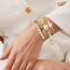 Fashion 4# Gold Bead Square Eye Bracelet