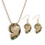 Fashion Silver Pure Copper Geometric Abalone Conch Earrings Necklace Set