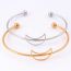 Fashion Gold Stainless Steel Cutout Moon Cuff Bracelet