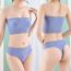 Fashion Navy Blue One-line Knitted Bandeau Thong Set