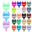 Fashion Light Card Color Nylon Knitted Underwear Low Waist Panty Set