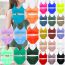 Fashion Color Nylon Knitted Underwear High Waist Panty Set