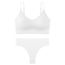 Fashion Bean Paste Color Nylon Knitted Underwear Low Waist Thong Set