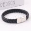 Fashion Coffee Color Braided Leather Magnetic Buckle Men's Bracelet