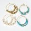 Fashion 2# Alloy Beaded Round Earrings
