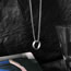 Fashion Titanium Steel Ring Necklace-70cm Titanium Steel Chain Titanium Geometric Ring Necklace