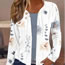 Fashion Blue Polyester Printed Long Sleeve Jacket