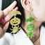 Fashion Green Acrylic Bat Pumpkin Spider Earrings
