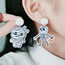 Fashion Skeleton Acrylic Geometric Skull Earrings