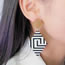 Fashion Black And White Rhombus Acrylic Diamond Embossed Earrings