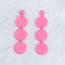 Fashion Light Pink Acrylic Stitching Disc Earrings