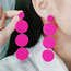 Fashion Fluorescent Green Acrylic Stitching Disc Earrings