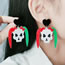 Fashion Double Ponytail Skull Acrylic Double Ponytail Skull Love Earrings