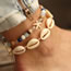 Fashion 2# Geometric Beaded Shell Conch Anklet Set