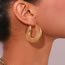 Fashion Gold Gold-plated Stainless Steel Ice Pattern Round Earrings