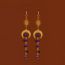 Fashion Obsidian Alloy Sun Moon Gravel Earrings